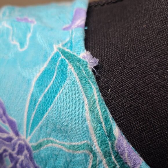 Studio Ease Dress & Button Top 2 Piece Set Women's Size 14 Blue Floral Vintage - Picture 4 of 9